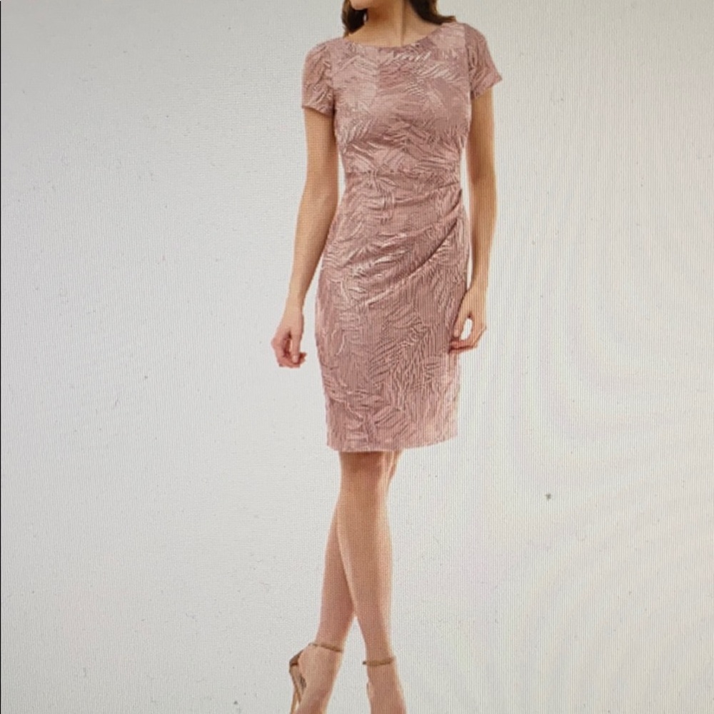 JS Collections Neiman Marcus Leaf Soutache Dress
